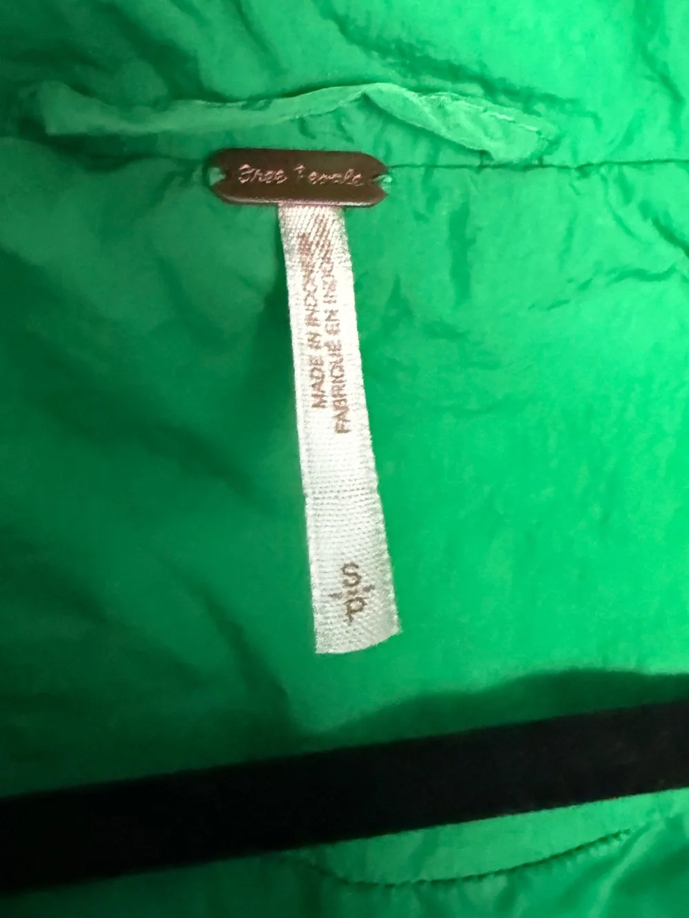 Free People Cold Rush Slouchy Cropped Puffer Coat Green Drawstring Jacket S